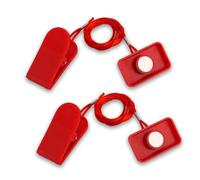 2pcs Rectangle Treadmill Magnet Safety Key, Universal Running Machine Magnet Clip Replacement Red Emergency Stop Safety Switch Treadmill Emergency Stop Switch for Running Machines