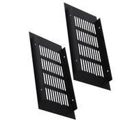 2pcs Rectangular Furniture Vent Grille, Aluminum Alloy Black 100mm X