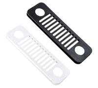 2pcs Rectangular Plastic Computer Vent Grilles with Large Perforations | Threaded opening design for cable routing, smooth corner finish, white or black, neat office desk use