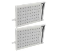 2pcs Rectangular Plastic Shower Head Replacement Part 60 Holes Beige
