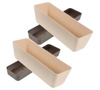 2pcs Rectangular Plastic Window Planter with Built-in Drainage Holes and Saucers, Easy to Move Flower Pots for Succulents and Plants, for Kitchen and Living Room Windowsills