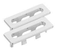2pcs Rectangular Sink Overflow Ring Cover, Plastic Replacement Trim | White and Silver Finish Options, Easy Install for Most Basins, Neat Modern Look for Renovation