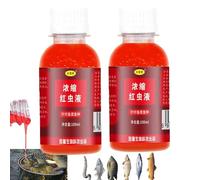 2PCS Red 40 Fishing Liquid, Red Ink Fishing,Fishing Bait,Red Worm Fish attractants,Bloodworm Liquid Bait, Bait Fish Additive,Fish Lure Attraction Enhancer for Trout, Cod, Carp, Bass(100ml*2)