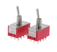 2pcs Red 6A/125VAC 2A/250VAC 12 Pin 4PDT ON/ON 2 Position MTS-402 Toggle Switch IDGTTLDF