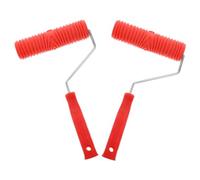 2pcs Red 7 Inch Drywall Texture Roller for Straight Grain Wall Designs | Handheld Control, Reduced Fatigue, Consistent Lines, for Furniture Refinishers, Craft Artists, Ceiling Decoration