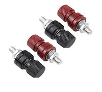 2Pcs Red and 2Pcs Black Brass Terminal Binding Post M8 Copper Screw 8mm Voltage Regulator Terminal Block Power Terminal