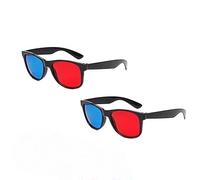 2Pcs Red and Blue 3D Glasses Universal TV Movie Dimensional Video Frame DVD Game Glass 3D Style Glasses for 3D Movies Games, 3D Viewing Glasses,Light Simple Design 3D Glasses Accessories