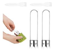 2pcs Red Bell Pepper Seed Corer & 2pcs Cleaning Brush, Stainless Steel Fruit and Vegetable Corer Tool Fruit Core Remover 2024 Upgraded Core Pit Remover for Pepper Tomato Apple (with Hole)