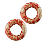 2pcs Red Cotton round Singing Bowl Cushion Base for Tibetan | Yoga Bowl, Display Pad, Easy to Clean, Reduces Vibration and Noise, On-the-go Use
