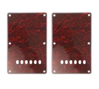2pcs Red Electric Guitar Backplate Cover for St Sq Models, PVC | Offset 6 Hole Design, Thickened Build, Sanded Finish, Everyday and Live Performance Use