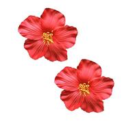 2Pcs Red Hawaiian Flower Hair Clip for Women Girls Fashion Bohemian Flowers Hair Accessory for Dancer Bridal Wedding Beach Party Hair Clip Clips and Barrettes Hair Care