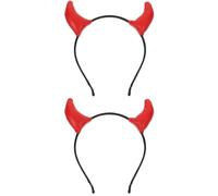 2pcs Red Leather Devil Horn Headband for Cosplay Party