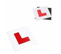 2PCS Red Magnetic Learner Driver L Plates for Car, 18 x 18cm Reusable Magnetic L Sign Set, Easy Apply & Remove, Strong Hold Driving Practice Car Accessory for Learner Drivers
