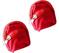 2Pcs Red Mini Doll Backpack School Bag Model Dollhouse School Accessory for 1/6 Scale Dollhouse Dollhouse Décor,Simulation Mini School Bag Model,Dollhouse Accessories