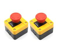 2Pcs Red Mushroom Push Button Switch Emergency Stop Switch for Controlling Electromagnetic Starters, Contactors, Relays