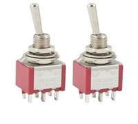2Pcs red ON/ON 2 Position Double Pole Double Throw Toggle Switch 6 PIN MTS-202