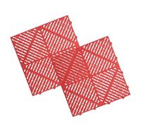 2pcs Red Plastic Interlocking Drain Floor Tiles for Car Wash Workshop
