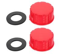 2pcs Red Pp Rubber Coarse Thread Can Cap Replacement for Gasoline Cans