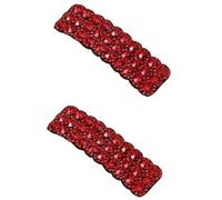 2Pcs Red Rhinestones Korean Style Hair Clips,Rectangular Hairpins Shiny Luxury Hairpins Wedding Rhinestone Hair Clips, Barrettes Hair Accessories for Women Girls,Hair Care