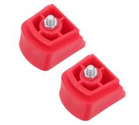 2pcs Red Roller Skate Brake Pad, Screw on Rubber Stopper | Arched Contour, Secure Stopping for Commutes and Practice Sessions, Fits Rear Brake Mountings on Roller Skates