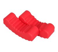 2pcs Red Rubber Jack Pad with Slotted Grip for Vehicle Pinch Welds | Deep Grooves, Textured Surface, Shock Absorption, Floor Protection, for DIY Mechanics and Oil Change Setup