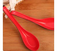 2Pcs Red Soup Spoons Asian Chinese Wonton Soba Rice Pho Ramen Noodle, Soup Spoons