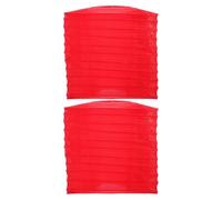 2pcs Red Square Paper Lantern Lampshade 10x10 Inch, Foldable Decor | Paper and Bamboo Frame, Fits LED Fairy Lights or Candle Lamps, Space-saving Design for Parties and Classrooms