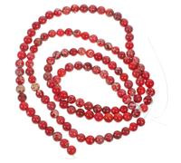 2pcs Red Stone Beaded Bracelet, Simple Novelty Jewelry for Girlfriend | Two Piece Set for Casual Wear, Emperor Stone Beads, Bracelet Making Supply, Red Color