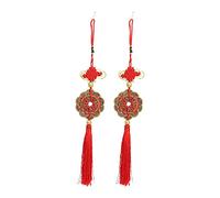 2pcs Red String Chinese Feng Shui Brass Copper Coins Fortune Coin for Lucky Wealth Success Good Luck Gifts