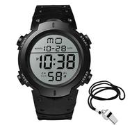 2PCS Referee Watch, Stopwatch Wrist, Referee Watch, Sailing Watch, Professional Sports Timer with Black Whistle, Football Match Officiating, Outdoor Activity Tracking, Low-Light Visibility