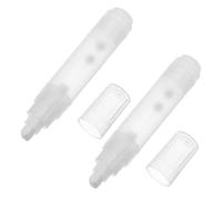 2pcs Refillable Empty Paint Marker Pen with 10mm Flat Tip | Plastic Tube, Replaceable Parts, Custom Ink Choice, for Sign Boards, Glass, Warehouse Labeling