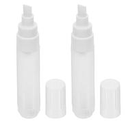 2pcs Refillable Empty Paint Marker Pen with 8mm Flat Tip Plastic | Tube, White Point Design, Precision Control, for Acrylic Equipment, Classroom Projects and Signage