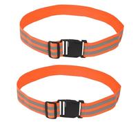 2pcs Reflective Belt for Nighttime Outdoor Running Cycling Elastic Lightweight Waistband Adjustable Comfort Wear Reflective, Tangerine, One Size
