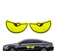 2pcs Reflective Big Eyes Car Stickers - Cartoon Personalized Funny, 4.5x3 Inches | Weatherproof High Visibility Safety Vinyl For Motorcycle Bicycle Trunk