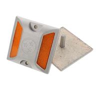 2pcs Reflective Road Marker Aluminium Raised Pavement Reflector Yellow | Plastic Construction, All-weather Visibility, Redirects Light towards Drivers, Suitable for Concrete Surfaces, Urban Streets