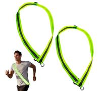 2pcs Reflective Straps Reflective Sash for Running and Cycling Adjustable High Vis Straps with Clips Hi Vis Sash for Night Running Walking Jogging Cycling Safety Gear for Men Women Reflective Belt