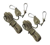 2Pcs Reflective Tent Guy Ropes,4m Tent Camping Cord with Pulley,4mm Cord Ratchet Rope Adjustable Heavy Duty Rope Hanger for Plant Grow Room Awning Outdoor Camping Gazebo Hiking Picnics (Green 2, 4)