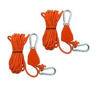 2Pcs Reflective Tent Guy Ropes,4m Tent Camping Cord with Pulley,4mm Cord Ratchet Rope Adjustable Heavy Duty Rope Hanger for Plant Grow Room Awning Outdoor Camping Gazebo Hiking Picnics (Orange, 4)