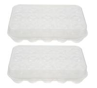 2pcs Refrigerator Egg Trays with Lid Plastic Egg Box | 15 Separate Grooves, Easy to Clean and Move, Kitchen Storage Container