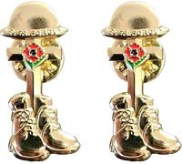 2pcs Remembrance Day Pin Badge Brooch Lest We Forget Helmet Cross Decorations Memorabilia