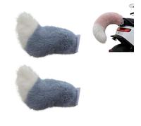2Pcs Remote Control Electric Car Tail, Rechargeable Plush Animal Moving Tail, Self Adhesive Car Decor Tails for RV Travel Rear Trucks Motorcycle (Blue)