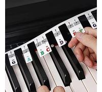 2pcs Removable Piano Keyboard Note Labels for 88 Key Silicone Reusable No Need Stickers Notes Label for Beginners and Kids Comes with Box