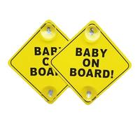 2Pcs Removable Reflective Infant Vehicle Sticker Waterproof Design Car Warning Sign for Night Family Travel Child Car Sticker with Suction