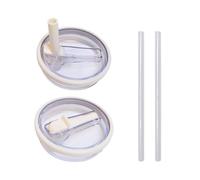 2PCS Replacement 20oz And 30oz Flip Tumbler Lid With Straw - Fit For Stanley 20oz And 30oz IceFlow Flip, Adventure Quencher 2.0 Tumbler (20 to 30 oz STRAW LID Milky white)