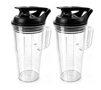 2PCS Replacement Blender Handle 24oz cup with Premium To-go-lid, Compatible with NutriBullet Blender Combo 1200W（NBF10500/NBF70500/ZNBF30400Z/ZNBF30500Z/NBF50400/NBF70500)