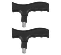 2pcs Replacement Crutch Handle Grip for Walking Stick, Anti-skid PP | Suitable for 22x1.5mm Pole, Black Finish, Ergonomic Shape for Outdoor Adventures and Elderly Users