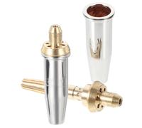 2pcs Replacement Cutting Torch Tip for Propane Torch, Copper Brass | Polished Silver Finish, Split Design with Smoother Centre Hole, for Field Repair Work and Metal Cutting