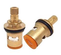 2pcs Replacement Faucet Cartridge, 20 Teeth Ceramic Disc Cartridge G1/2" Replacement Brass Faucet Valve,for Bathroom Kitchen Tap(Short,Inner Dia:5mm)