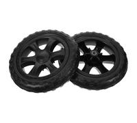 2pcs Replacement Grocery Cart Wheels Black with 8mm Hole Spacing | Plastic and Rubber Build, Anti-slip Foldable Design, for Luggage and Utility Carts, Retail or Warehouse Use