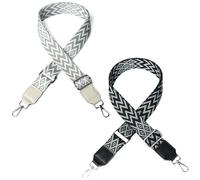 2PCS Replacement Handbag Straps Universal Crossbody Shoulder Strap for DIY Accessories - Black, White